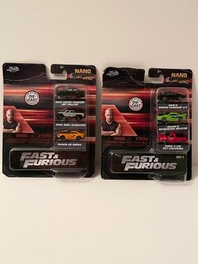 Jada Toys Fast & Furious Nano Hollywood Rides Diecast Car 6-Pack Lot⁠